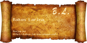 Bakos Larina névjegykártya