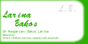 larina bakos business card